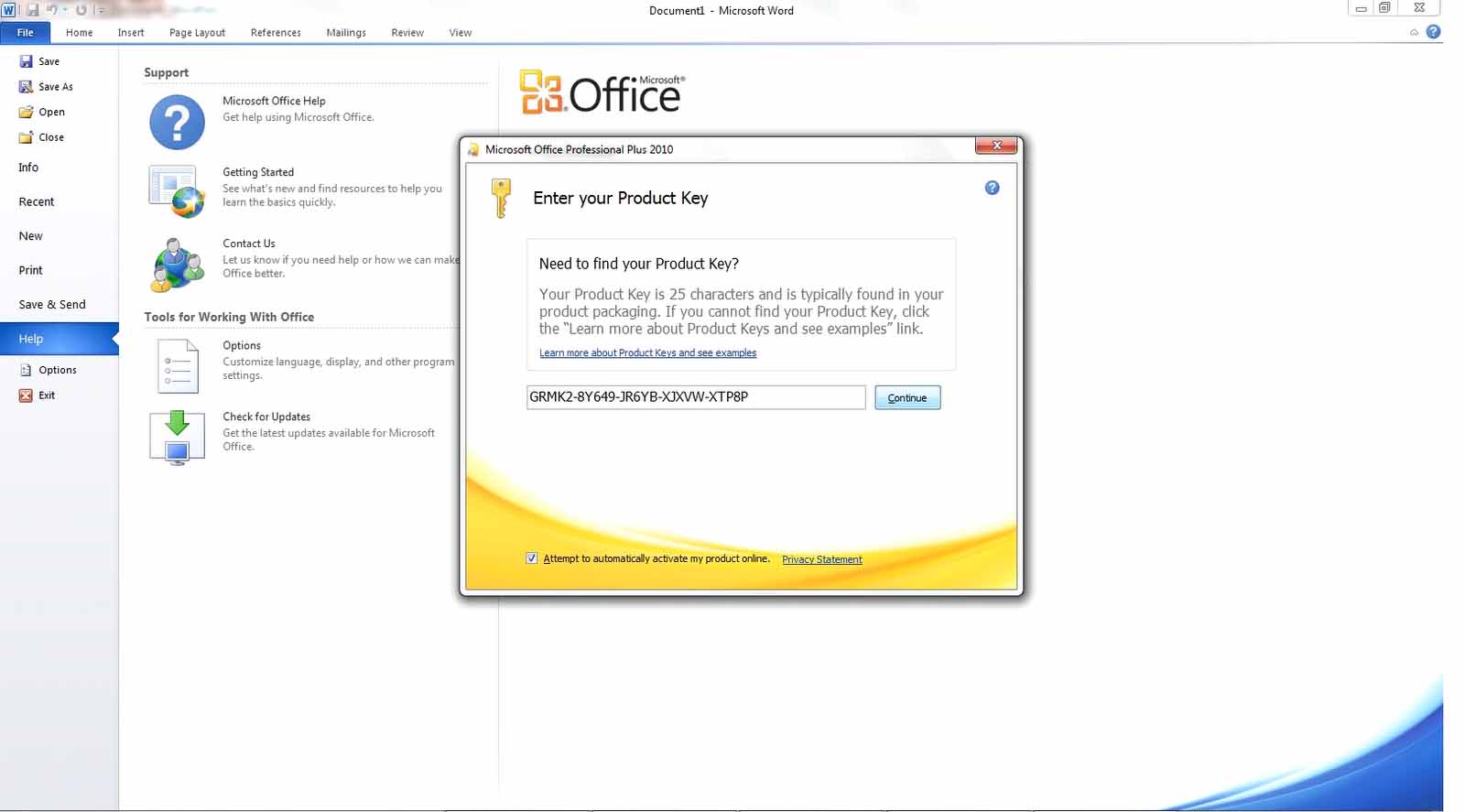 Microsoft Office 2010 Activation Keys